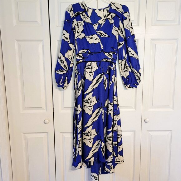 Veronica Beard Mclean Silk Blend Faux Wrap Midi Dress - Picture 4 of 8